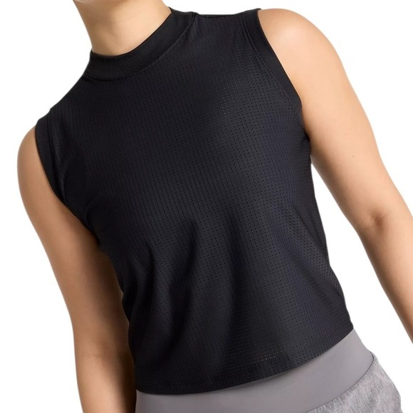 Calia Tops - CALIA Womens Open Mesh Mock Neck Tank Top Black Workout Athletic Small Gym New